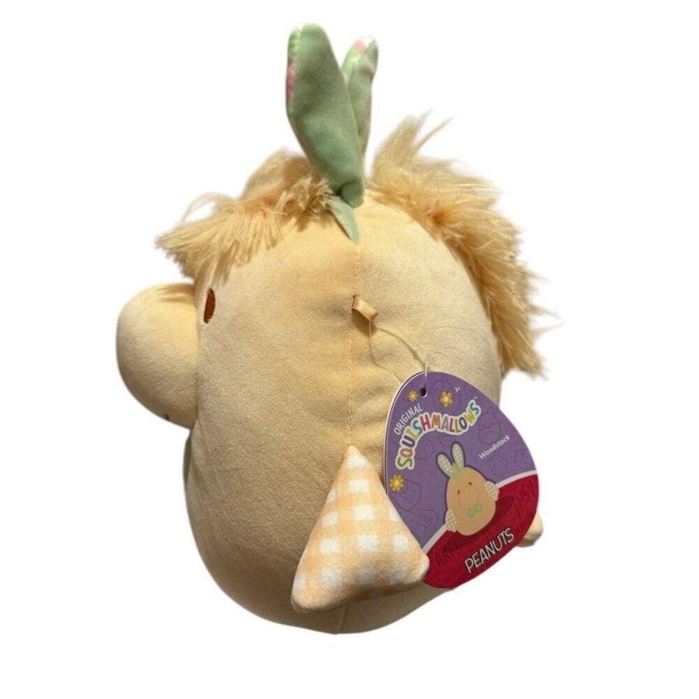 Peanuts Woodstock Squishmallows Easter Bunny Plaid Ears 2025, 8" Plush. New - Picture 2 of 6